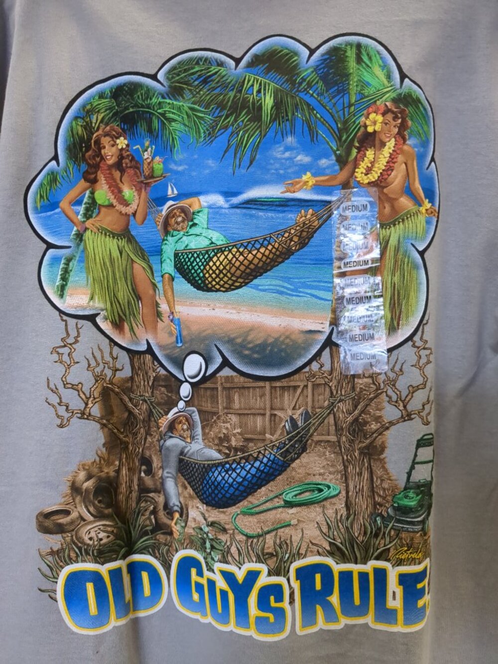 Vintage Old Guys Rule Short Sleeve Tee Shirt - Picture 4 of 9